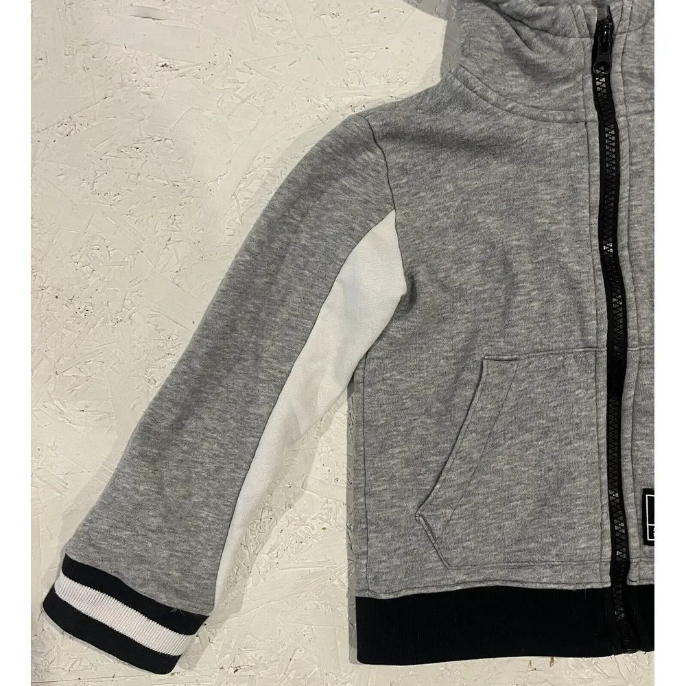Nike Air Jacket Full Zip Youth Boys 2T Gray‎ White Spellout Striped Hooded